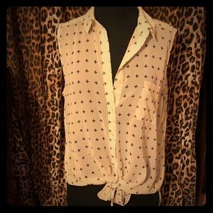 Button down hi low blouse